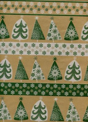 Sapin vert et kraft, papier fantaisie de Noël